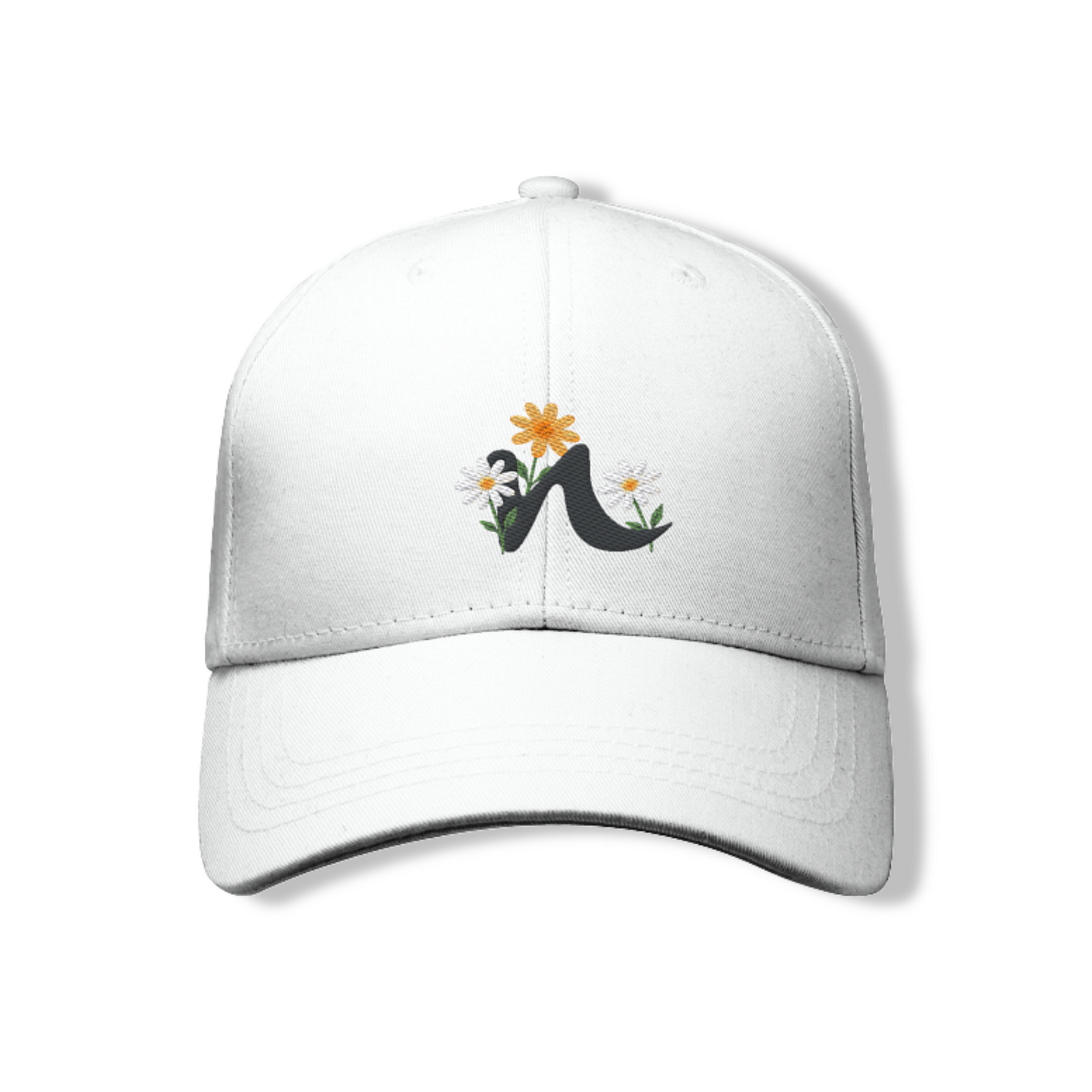 Damen Baumwollcap – Blumen-Stickerei