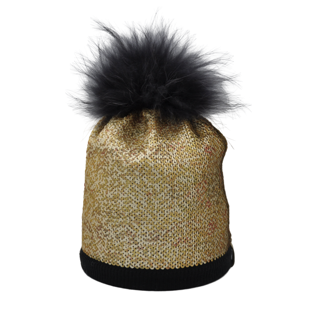 510 - berretto con paillettes e pompon