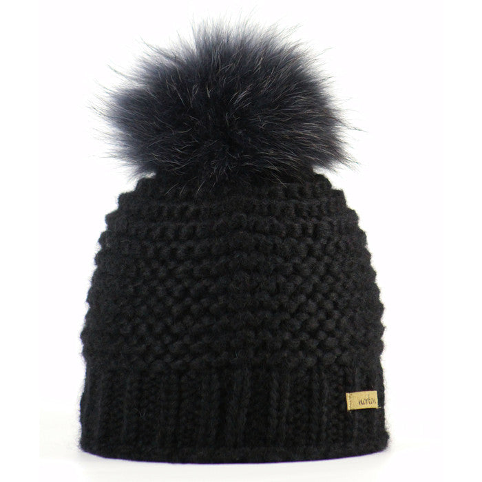7327 - bonnet en laine d'alpaga avec pompon