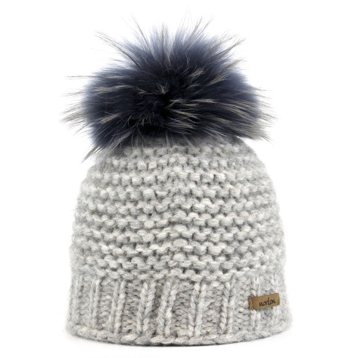 7327 - bonnet en laine d'alpaga avec pompon