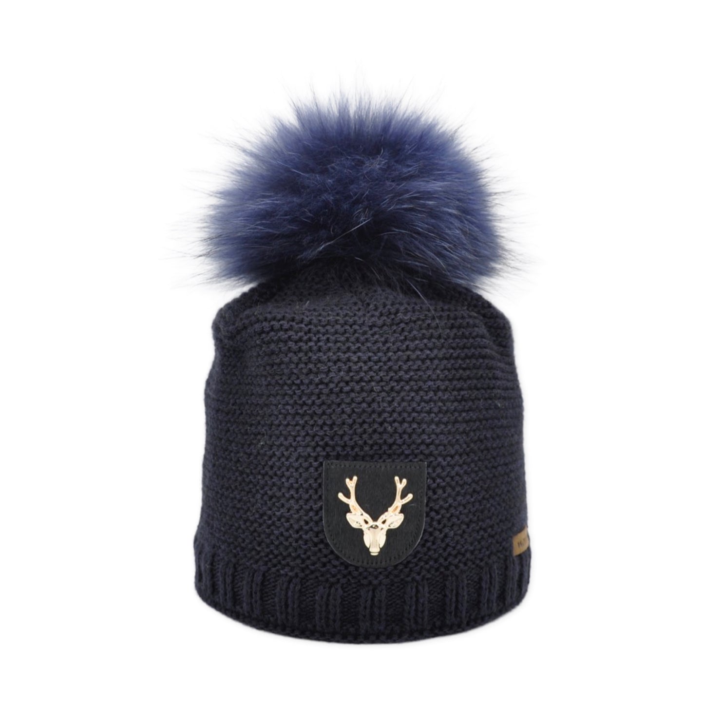 7467 - Mütze in Merino Wolle mit Bommel