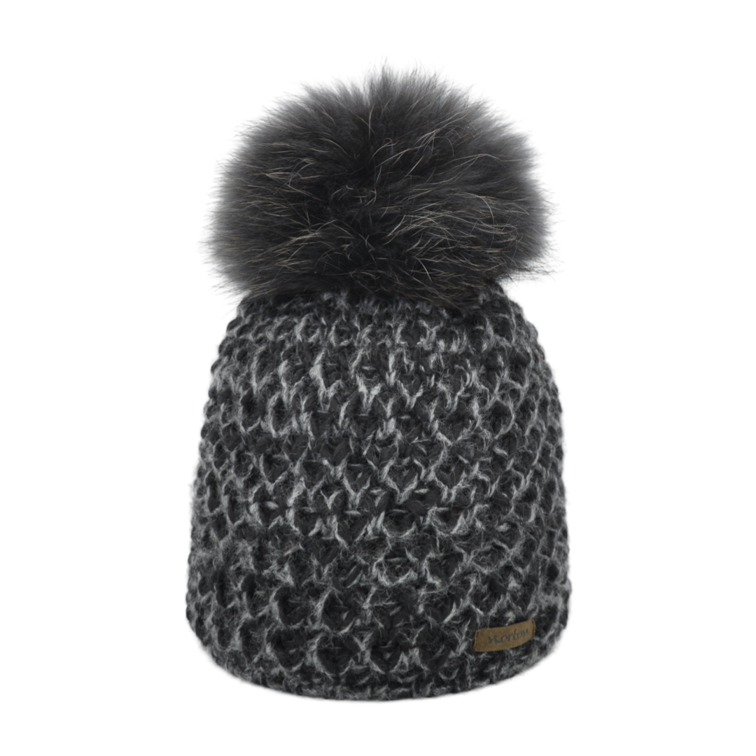 7560 - Mütze aus Merinowolle mit Bommel