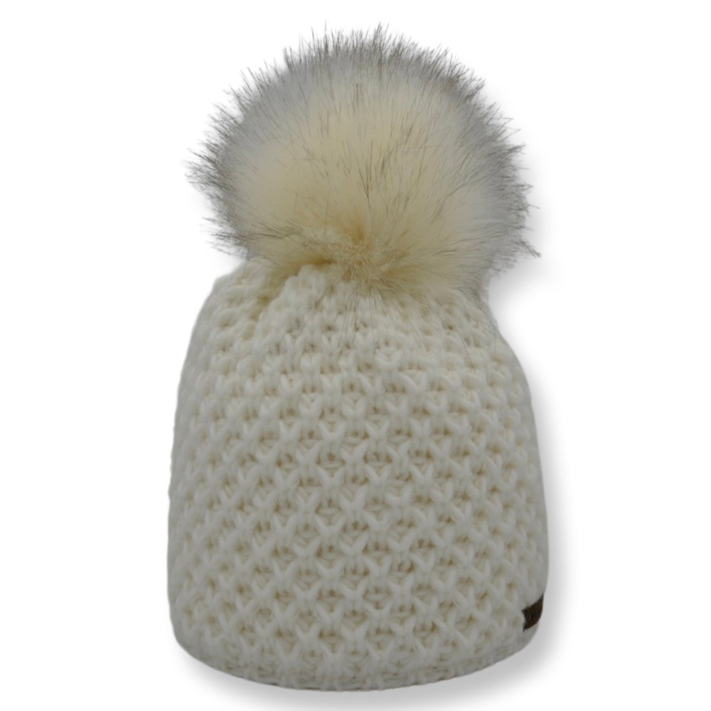 7560 - Mütze aus Merinowolle mit Bommel
