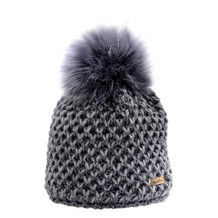 7560 - Mütze aus Merinowolle mit Bommel