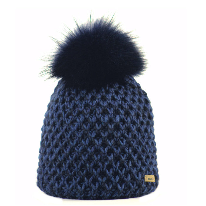 7560 - Mütze aus Merinowolle mit Bommel