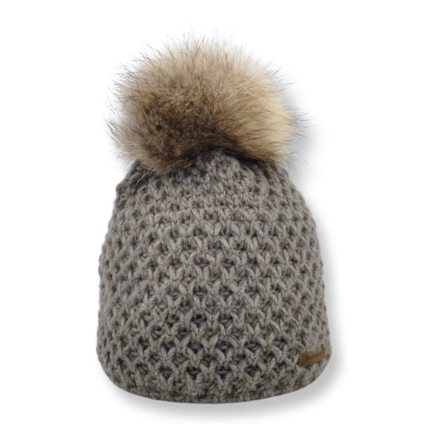 7560 - Mütze aus Merinowolle mit Bommel