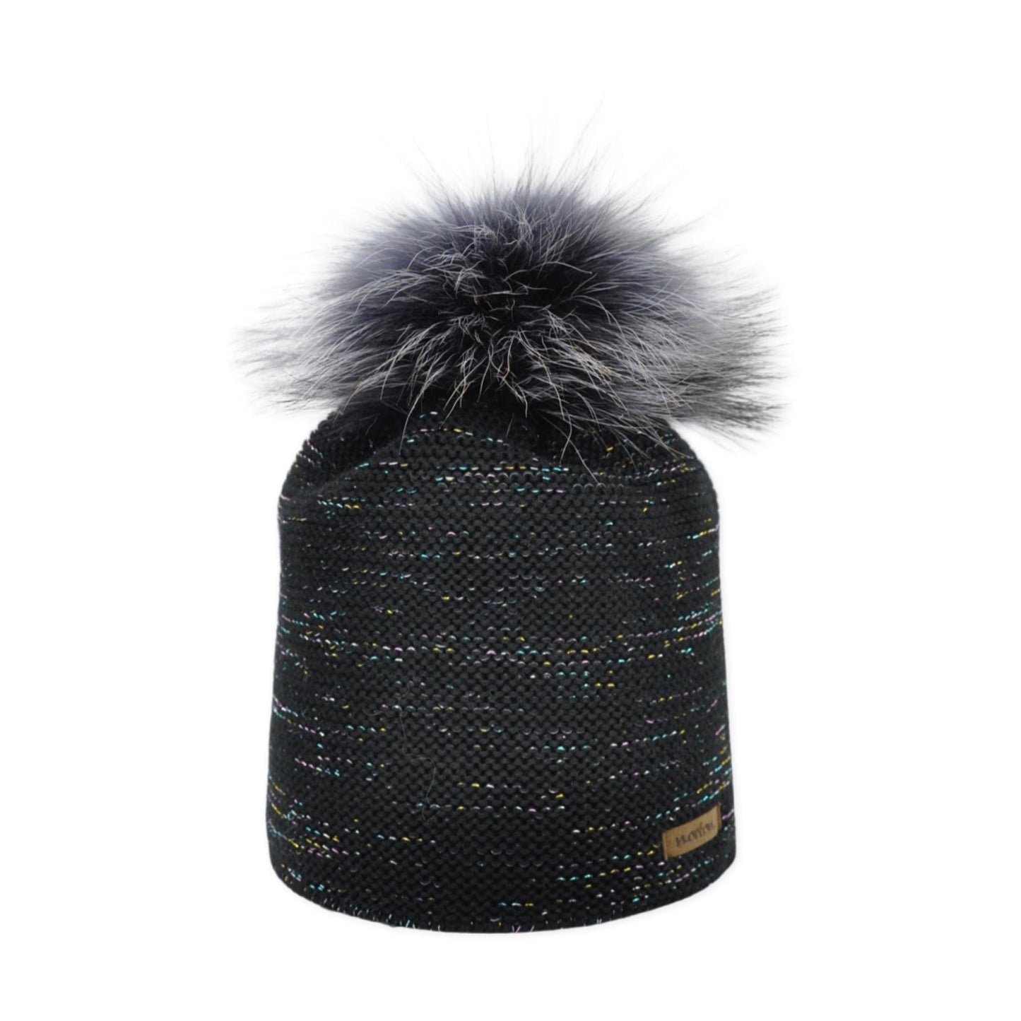 8207 - beanie in merino wool with multicolour lurex