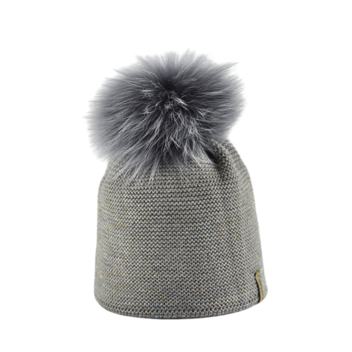 8207 - beanie in merino wool with multicolour lurex