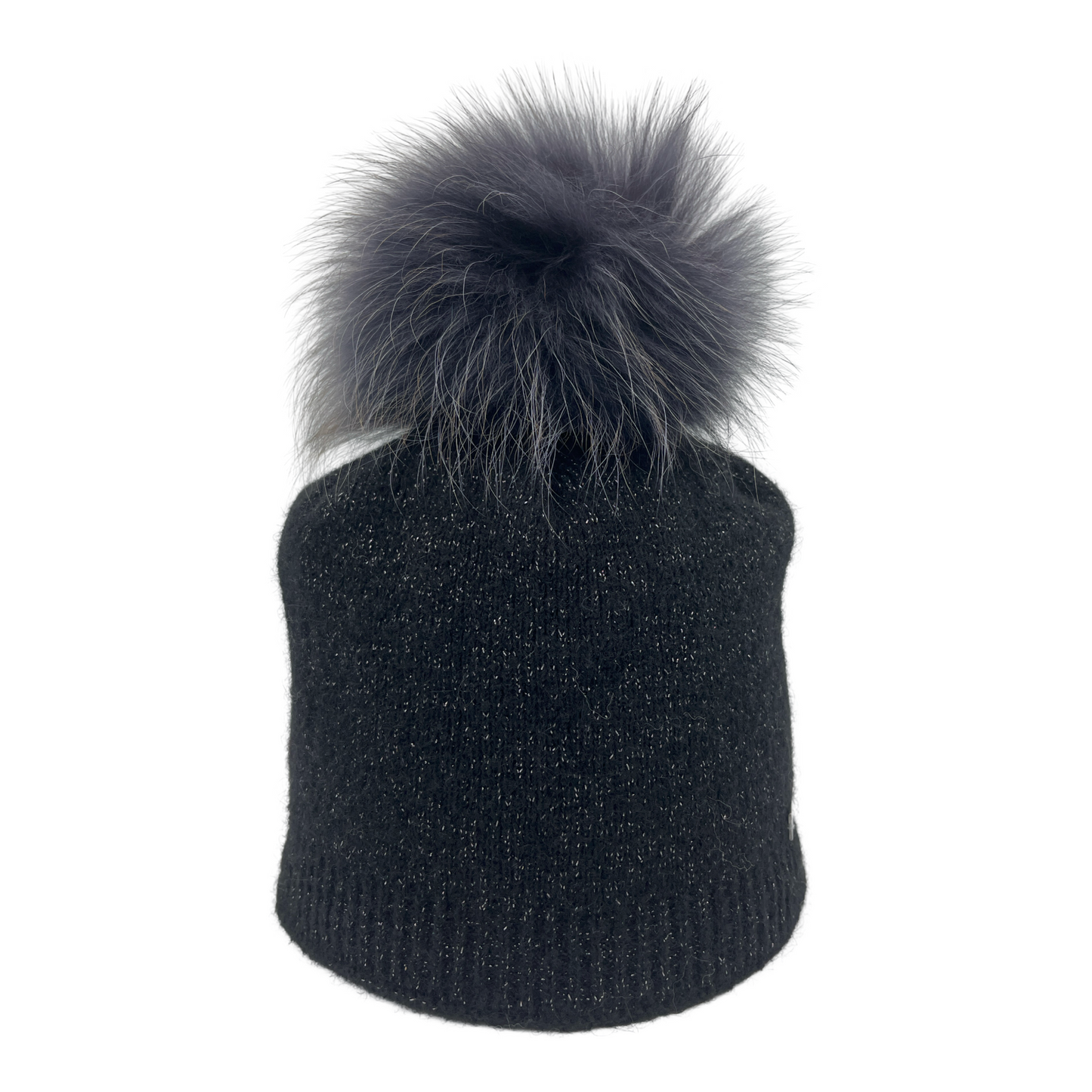 8292 - Mütze mit Lurex und Bommel