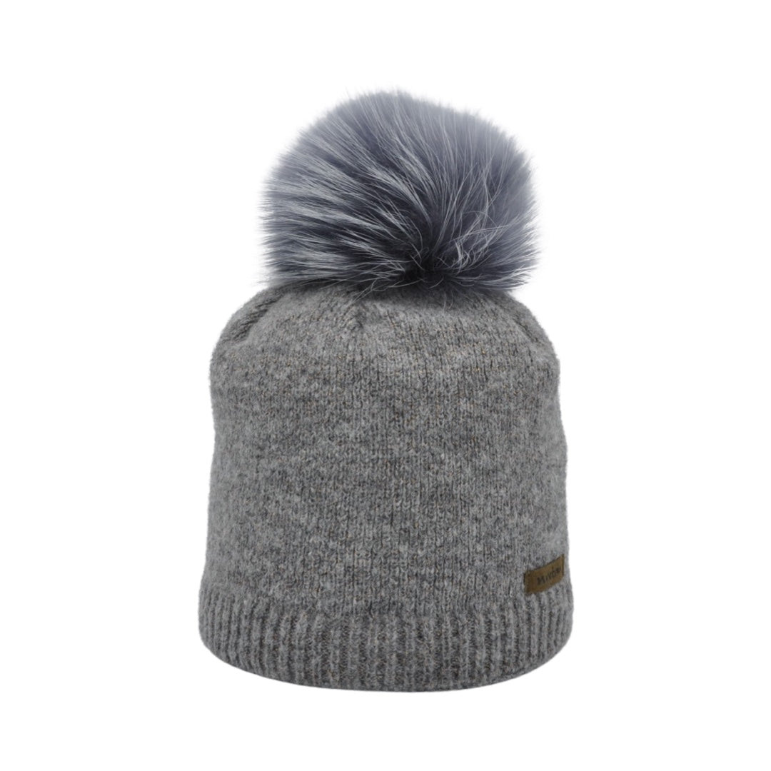 8292 - Mütze mit Lurex und Bommel
