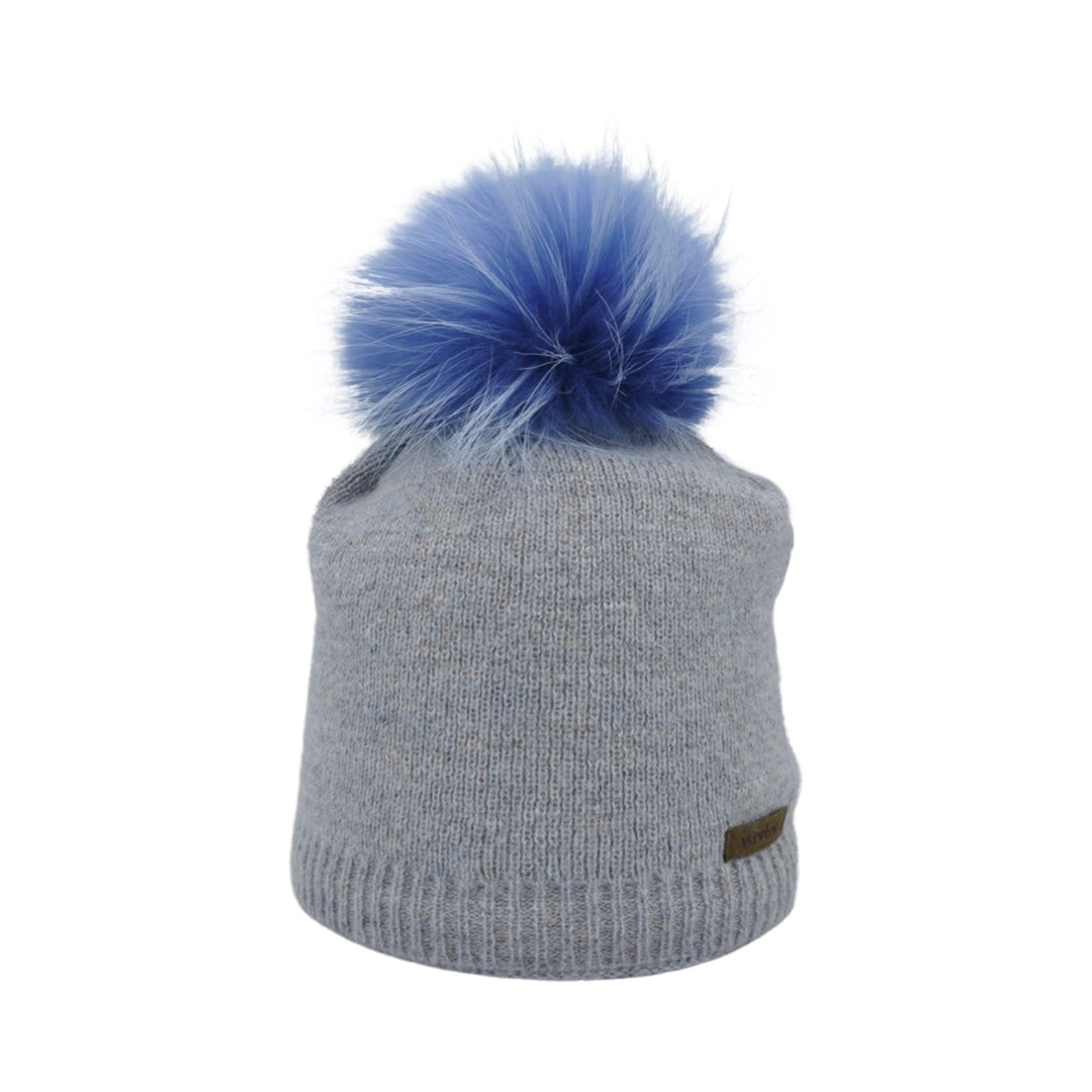 8292 - Mütze mit Lurex und Bommel