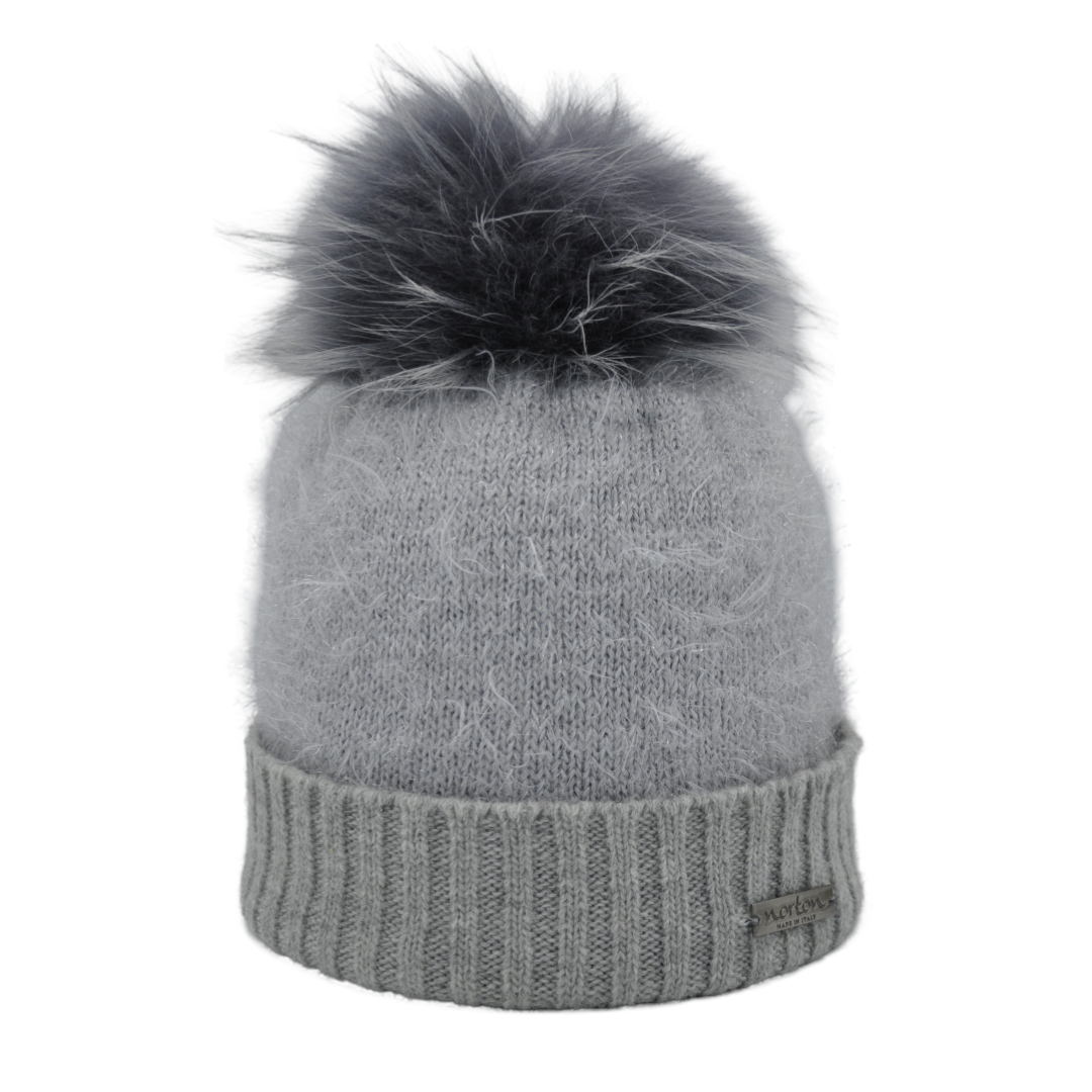 8342 - berretto con lurex e pompon