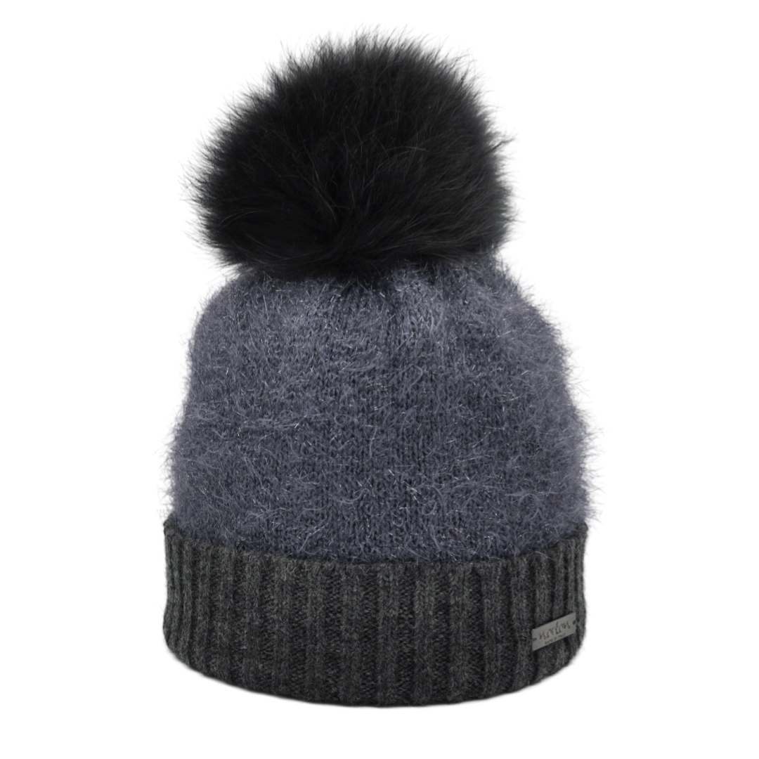 8342 - berretto con lurex e pompon