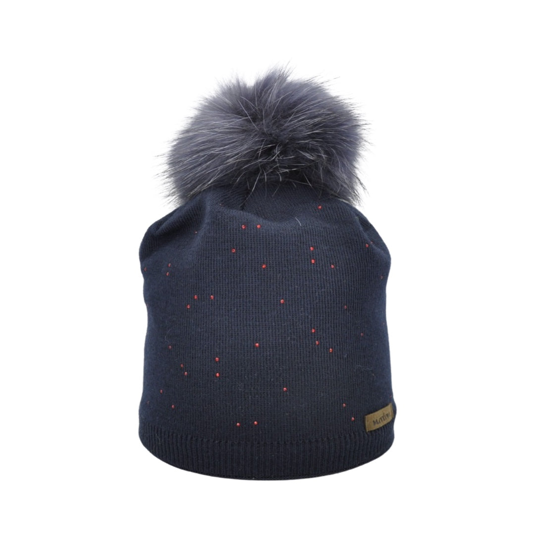 8368 - Mütze aus Merino Wolle mit Strass