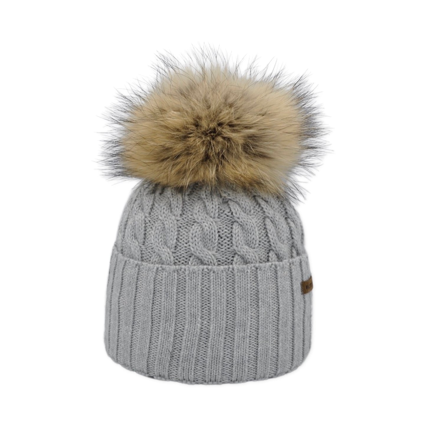 8429 - beanie in merino wool with bobble