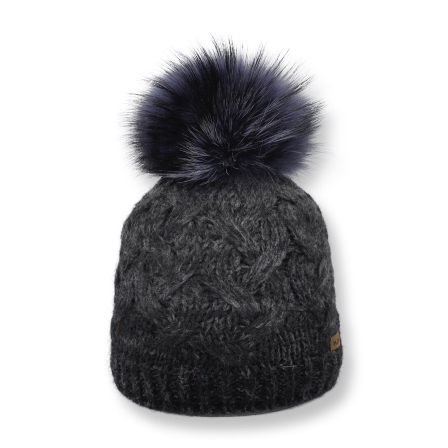 8435JR - Mütze für Kinder in Mohair Wolle mit Bommel