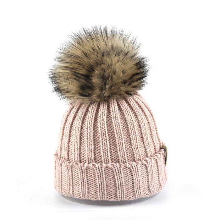 8448JR - Mütze für Kinder in Merino Wolle mit Bommel