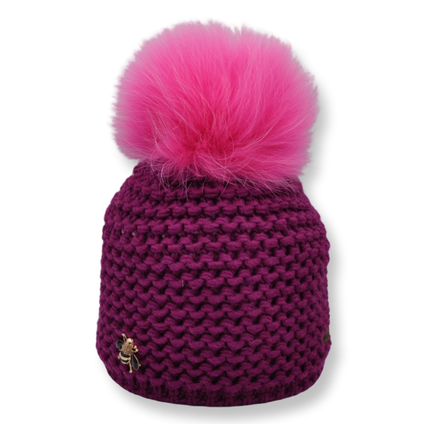 8455 - Mütze aus Merino Wolle mit Biene