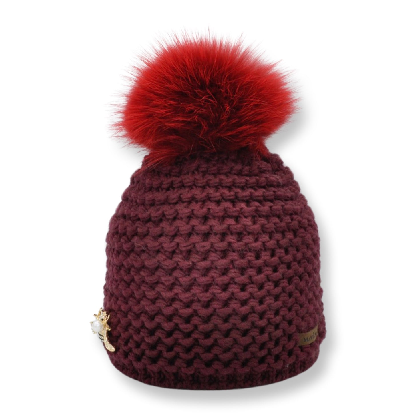 8455 - Mütze aus Merino Wolle mit Biene
