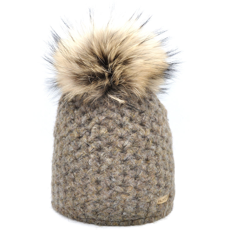 8509 - beanie in cozy wool with bobble