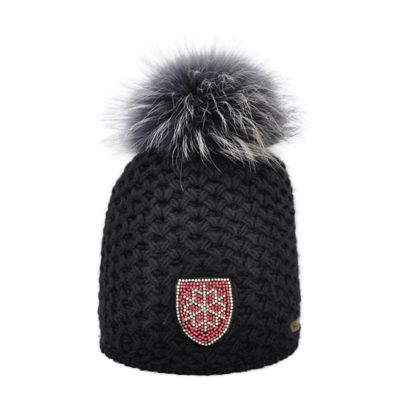8523 - beanie in merino wool with strass patch