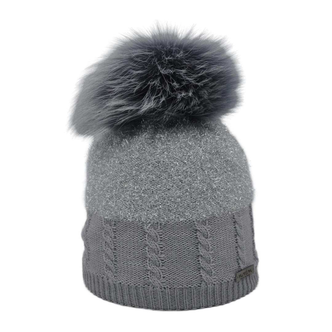 8607 - beanie in merino wool with lurex
