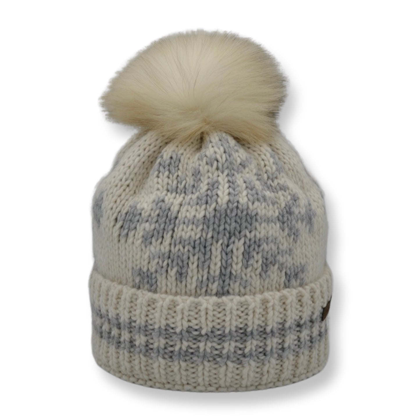 8623 - beanie in merino wool with thick pattern