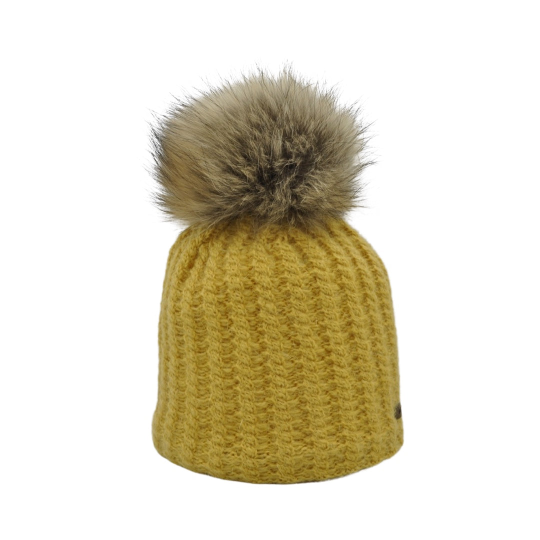 8730 beanie in mohair wool with bobble