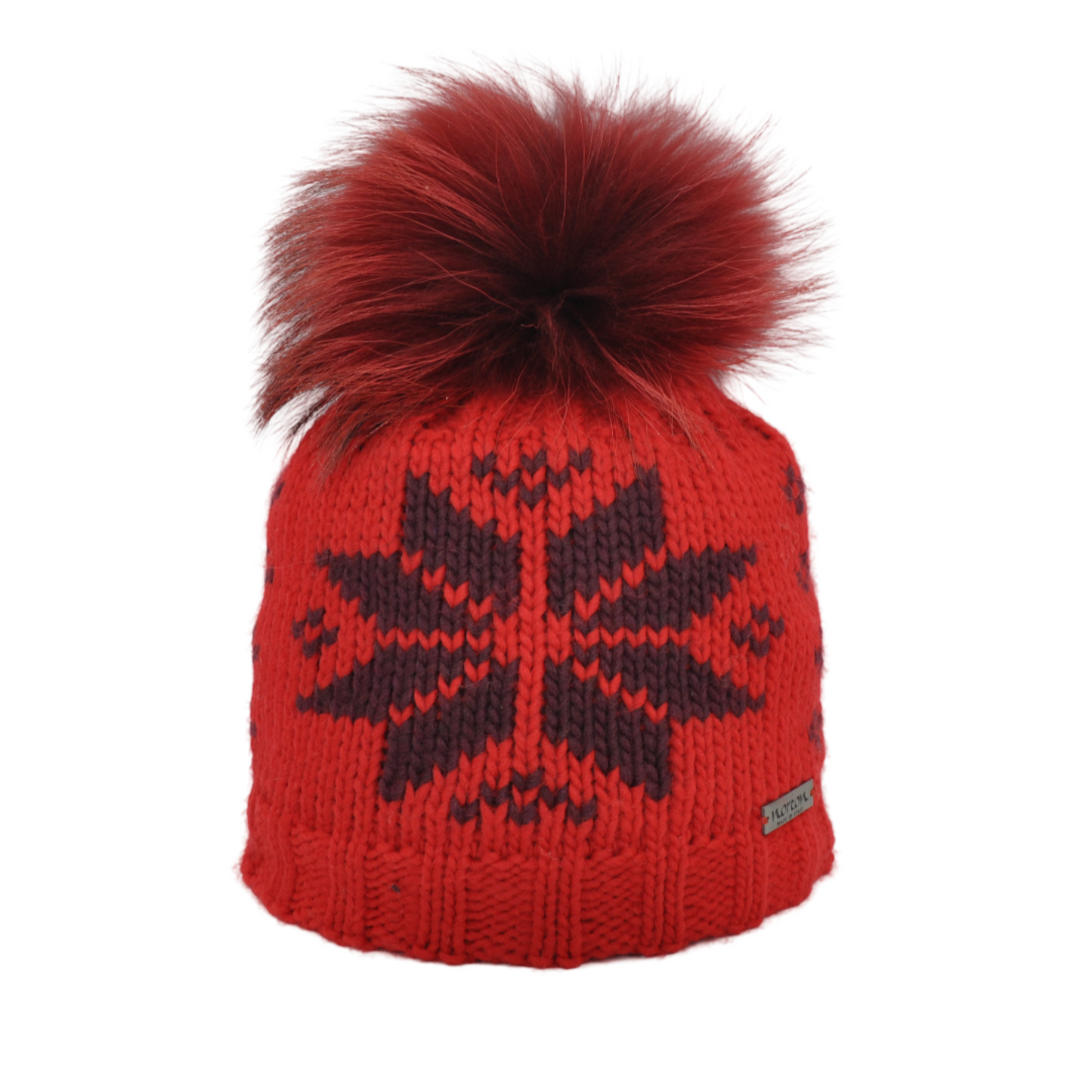 8746 - beanie with jacquard and bobble