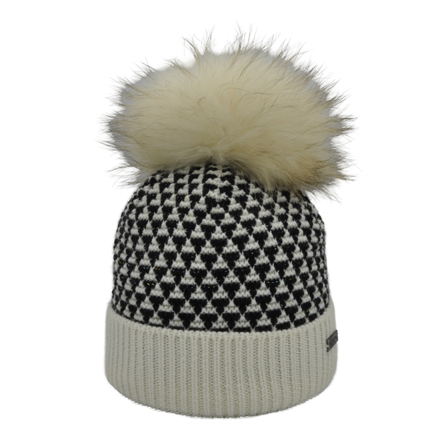 8820 - Mütze zweifarbig aus Merinowolle mit Lurex