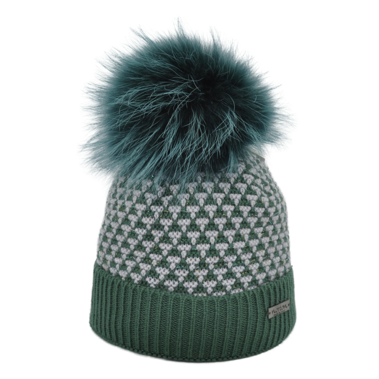 8820 - Mütze zweifarbig aus Merinowolle mit Lurex