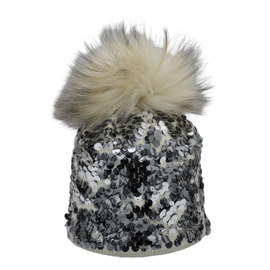 8860 - Mütze aus Merino Wolle mit Bommel