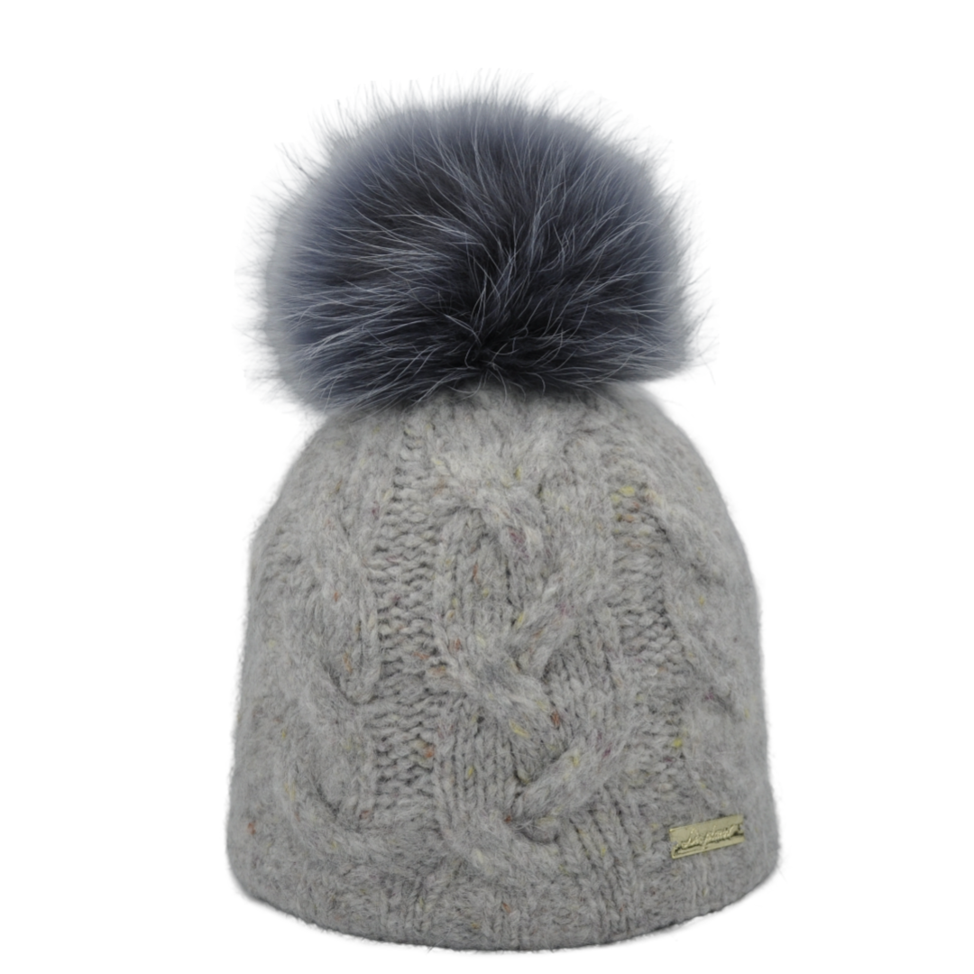 8861 - beanie in alpaca wool with bobble