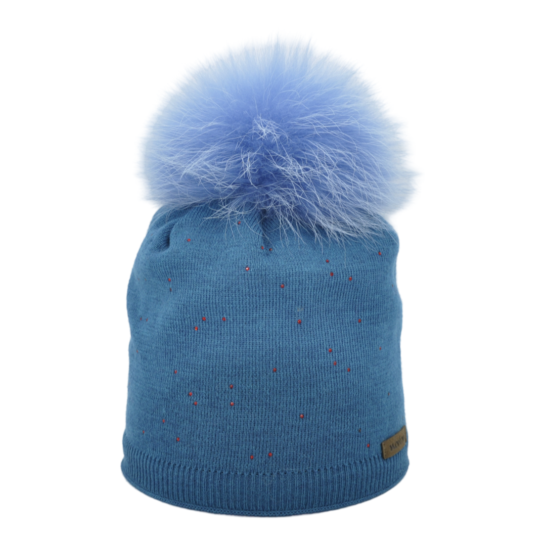 8368 - Mütze aus Merino Wolle mit Strass