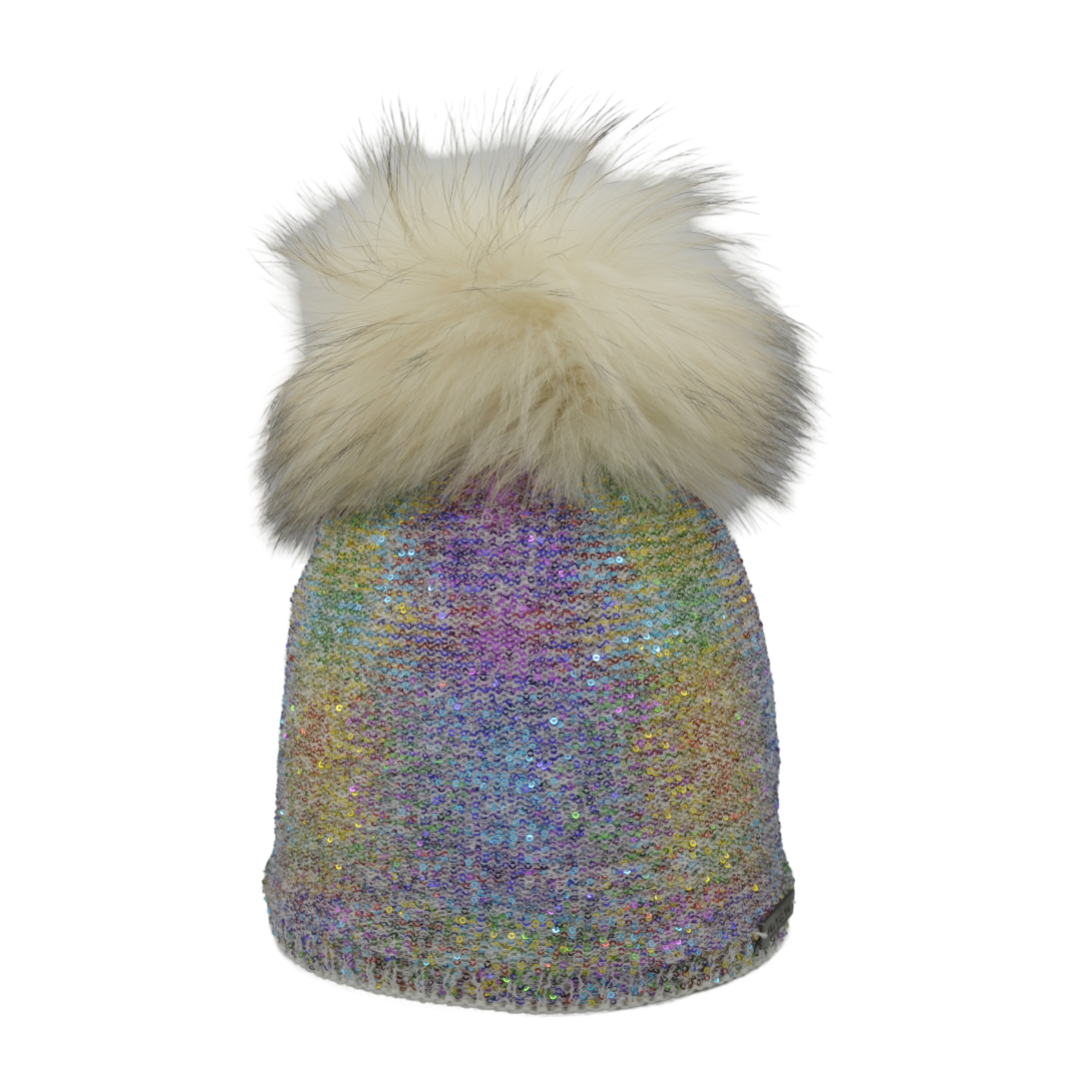 8419 - berretto con paillettes multicolore