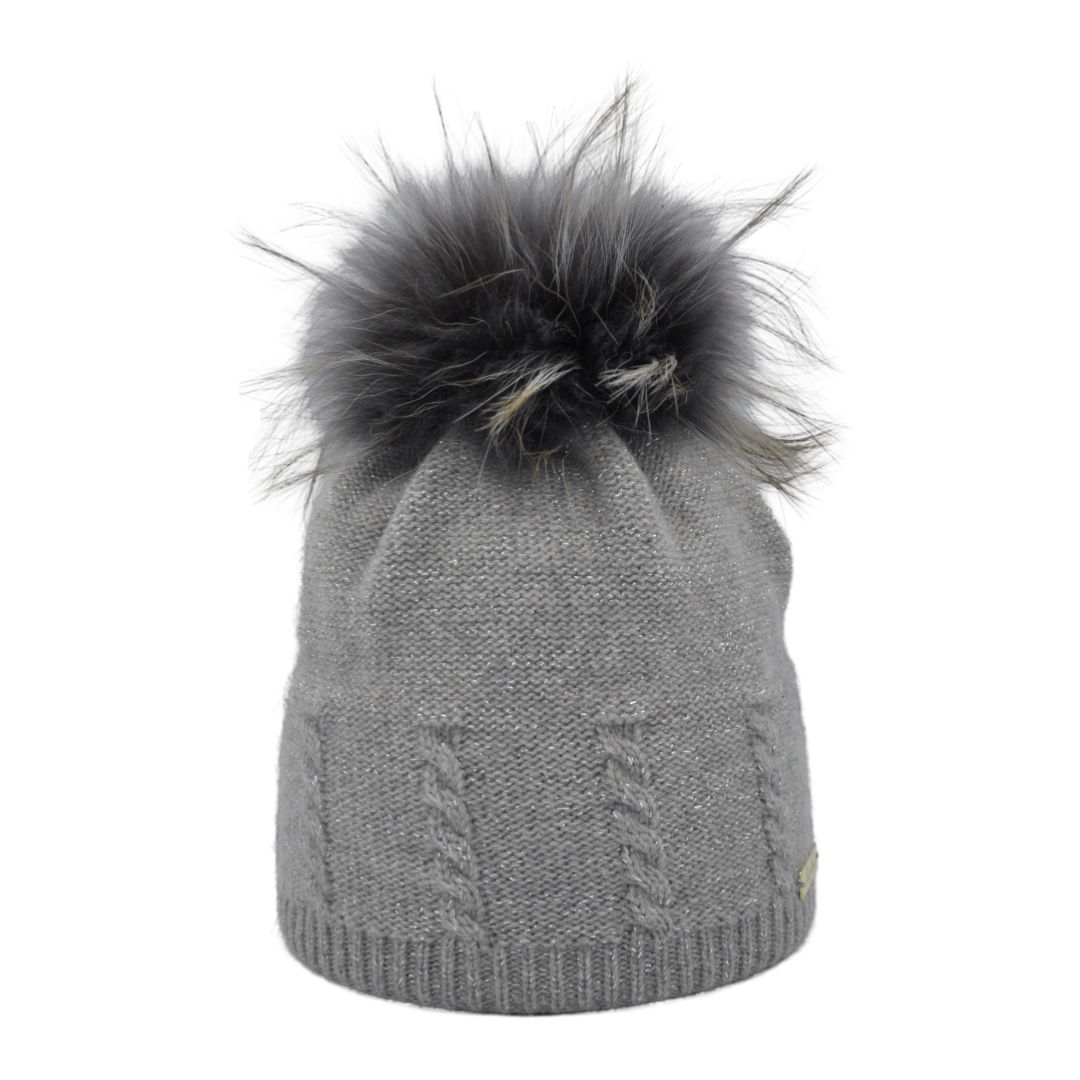 4215 - beanie in cashmere with bobble