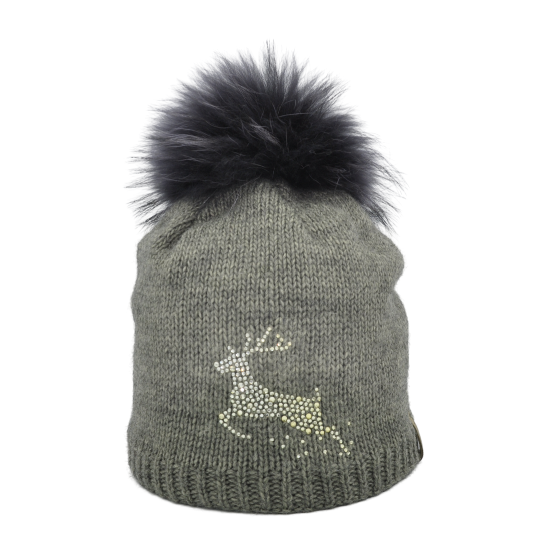 7755 - beanie with strass deer