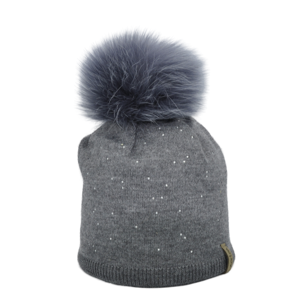 7731 - Norton Women’s Merino Wool Beanie with Bobble and Strass