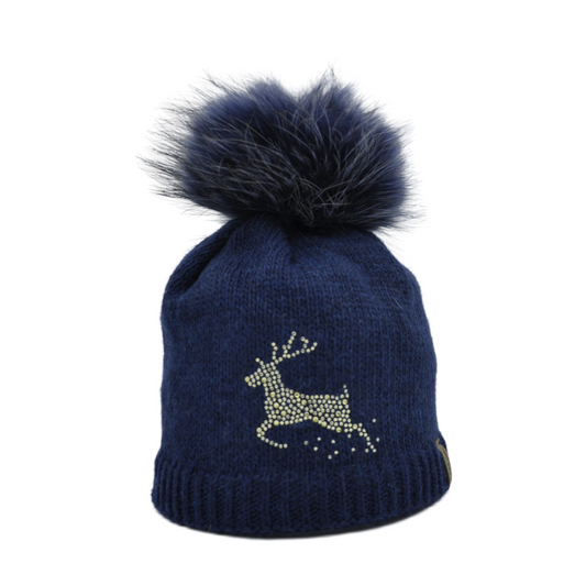 7755 - bonnet avec cerf en strass