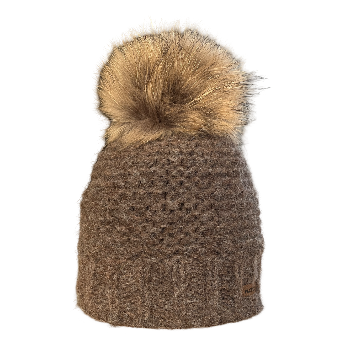 7327 - bonnet en laine d'alpaga avec pompon
