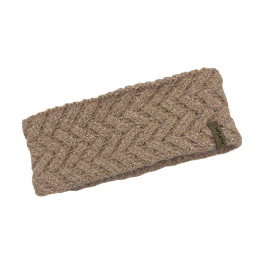 1220 Stirnband in Merino Wolle mit Lurex