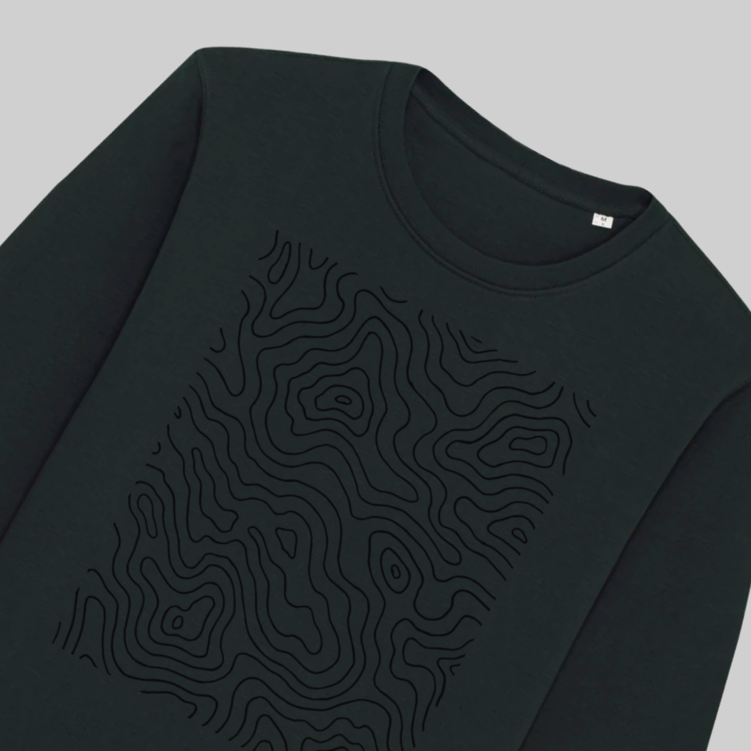 Felpa Uomo in Cotone Premium – "Topographical Map"