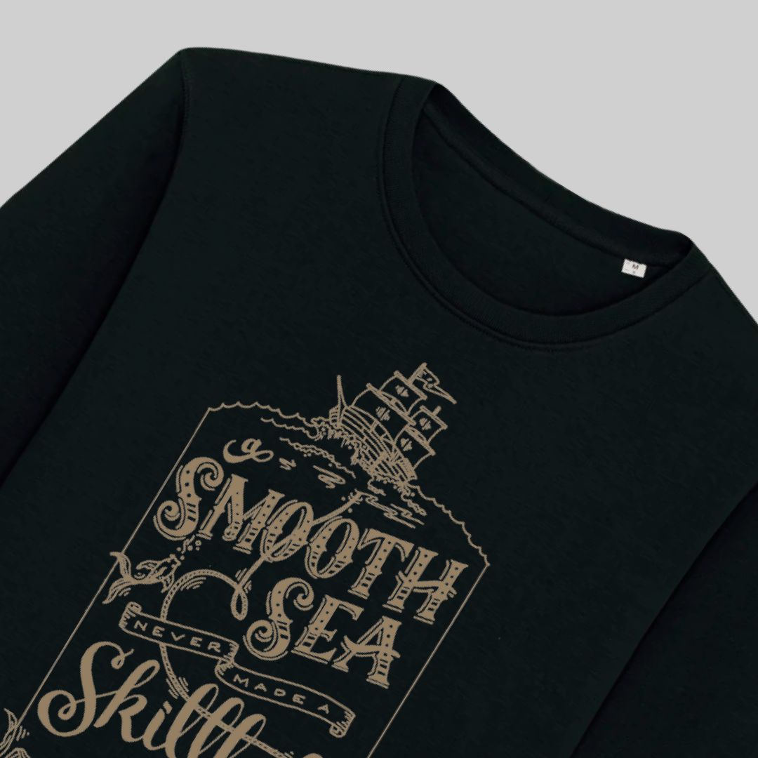 Herren-Sweater aus Premium-Baumwolle – "Smooth sea"