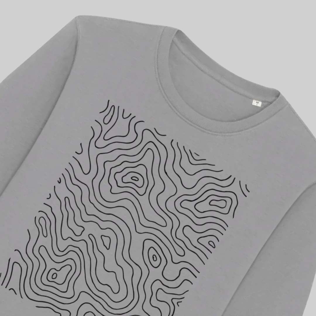 Men’s Premium Cotton Sweater – "Topographical Map"