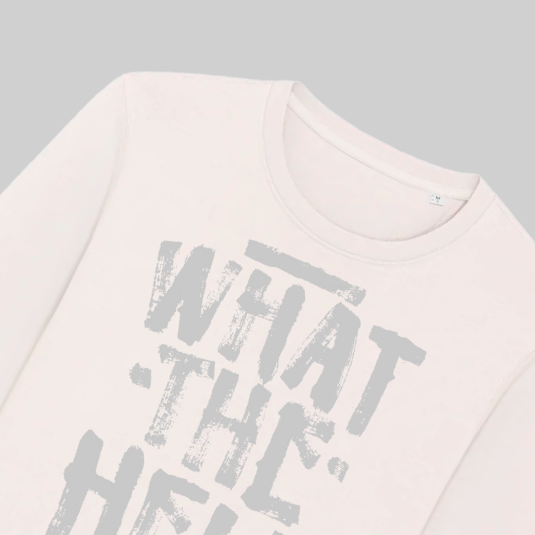 Unisex-Sweater aus Bio-Baumwolle – „what the hell“