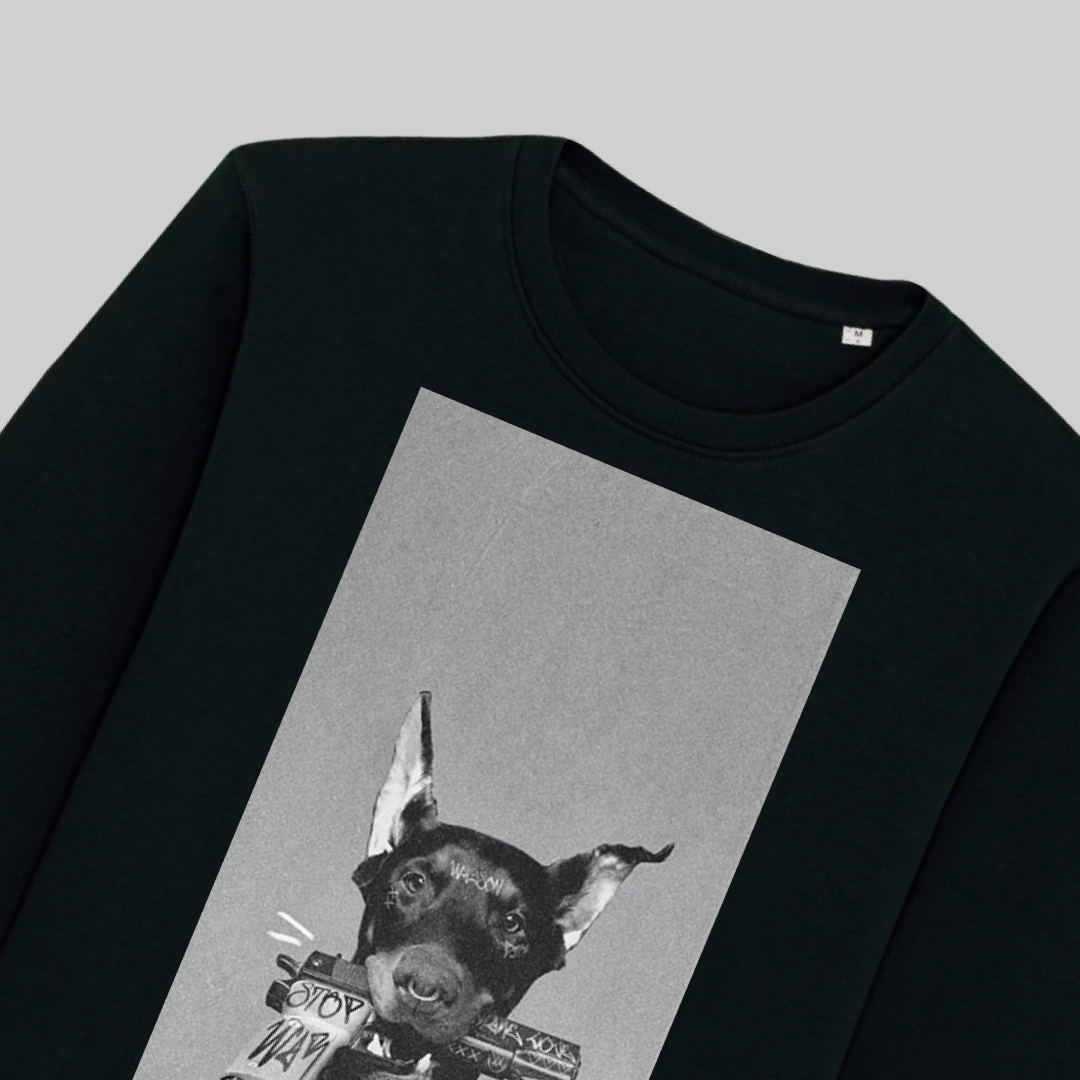 Felpa Uomo in Cotone Bio – Stampa "stop"