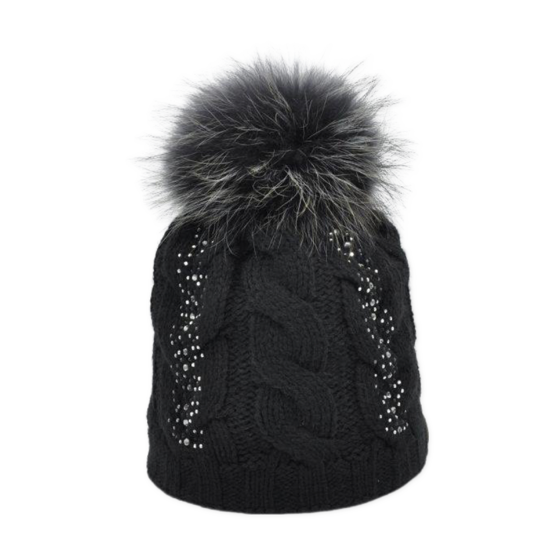 7424 - Mütze aus Merinowolle mit Strass