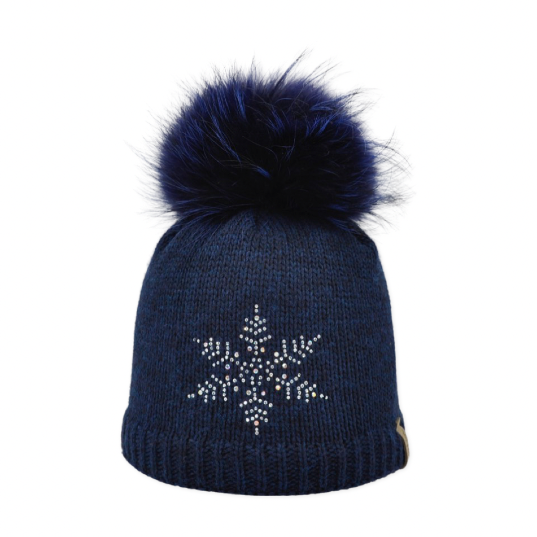 7379JR - Mütze für Kinder mit Strass Schneestern