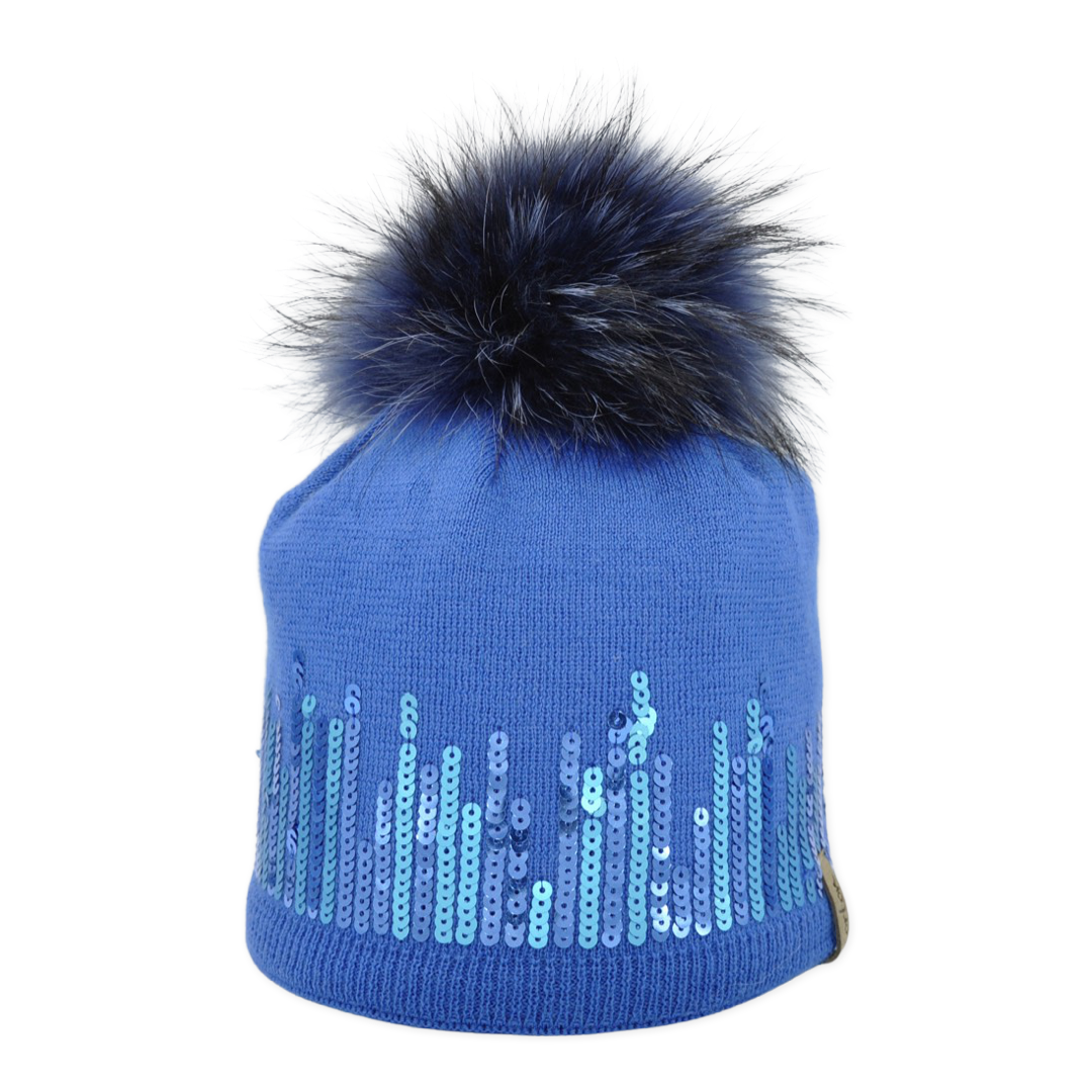 7650 - beanie in merino wool with bobble