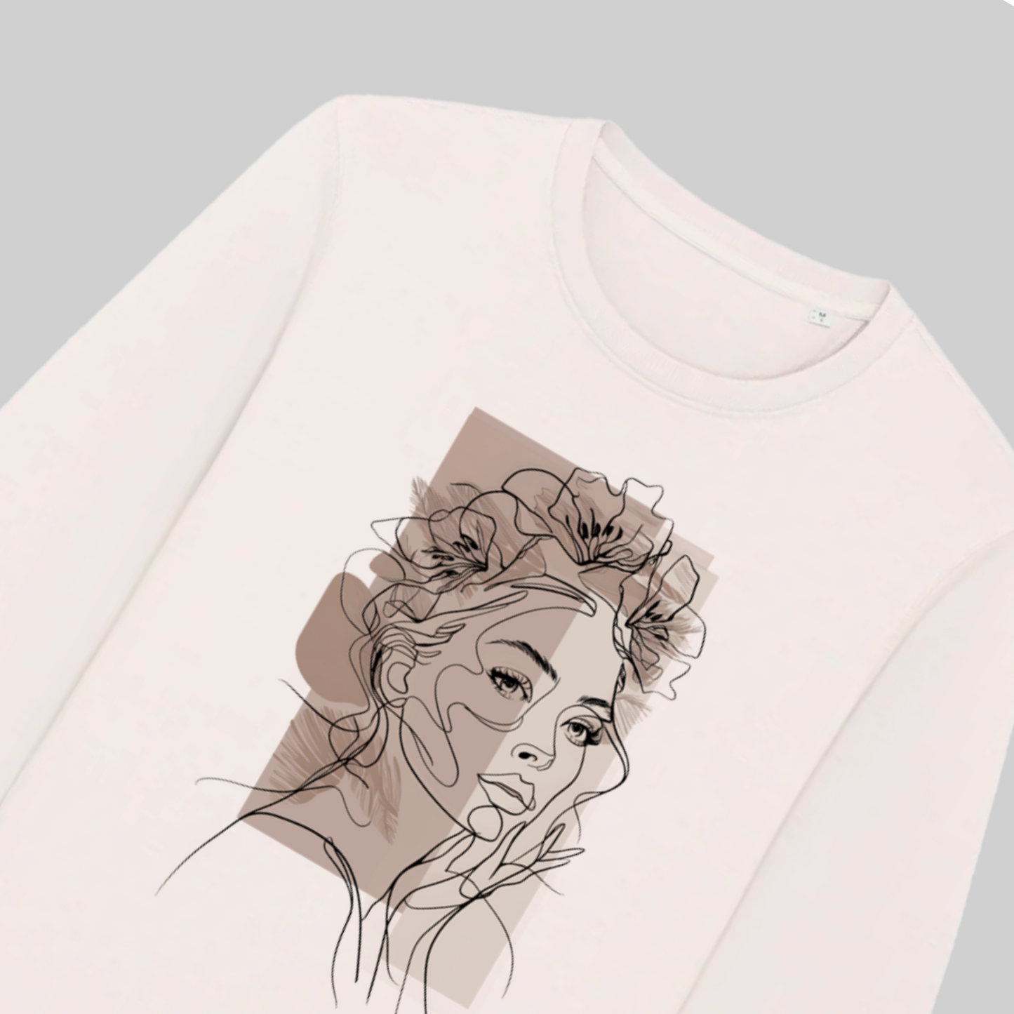 Damen-Sweater aus Premium Bio-Baumwolle – „ Drawn Woman“